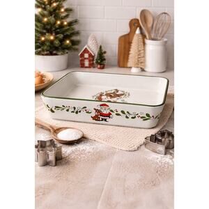 Vintage-Style Christmas Baking Dish  Rudolph the Red Nose Reindeer Casserole Pan